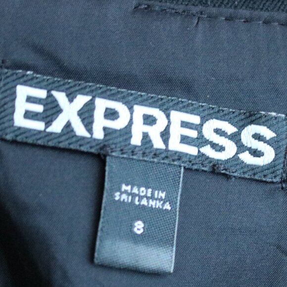 Express Black Stretch Ponte Top Double Seam & Pockets Short Straight Skirt Sz 8 - Picture 5 of 6